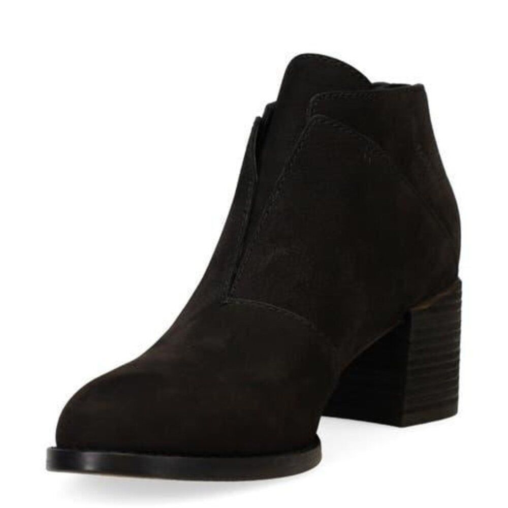 Eileen Fisher Womens Bren Ankle Booties Block Heel Black Leather Size 6